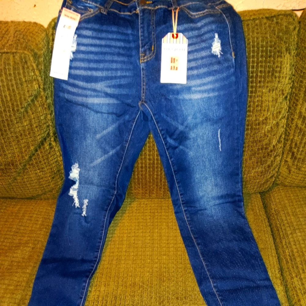 Wax Jeans size 13 ripped straight leg